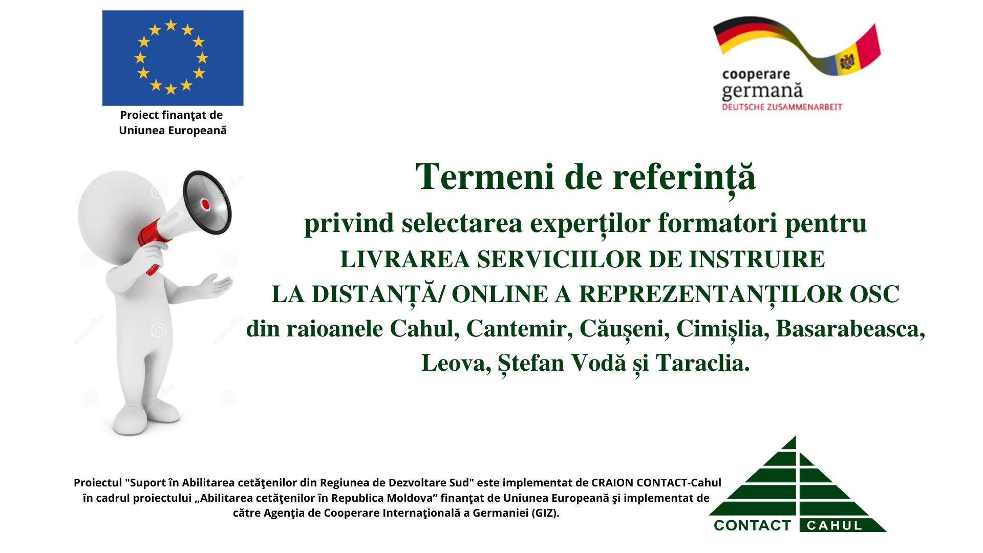 Termeni de referință  privind selectarea experților formatori